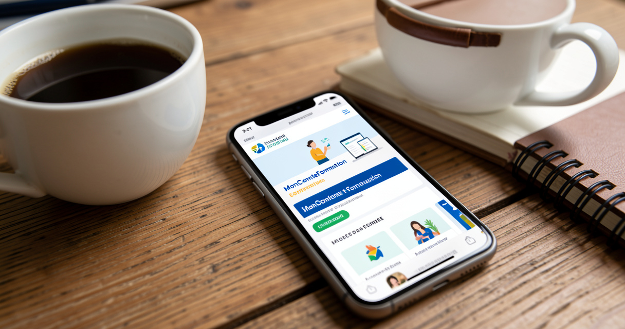 Application MonCompteFormation sur smartphone pour financer une formation intelligence artificielle