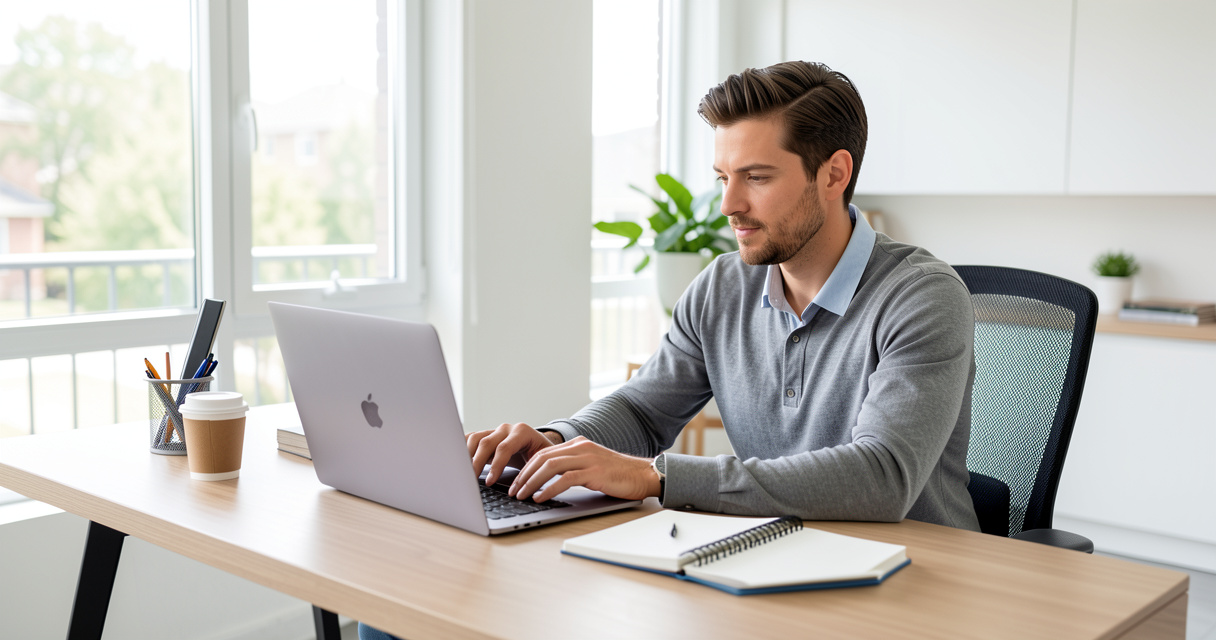 Adulte suivant une formation en ligne depuis son bureau à la maison en 2026