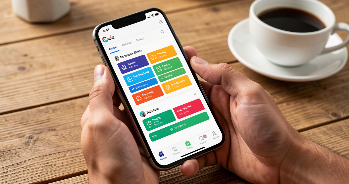 Application en cours de développement sur un téléphone, avec interface de générateur sans code visible