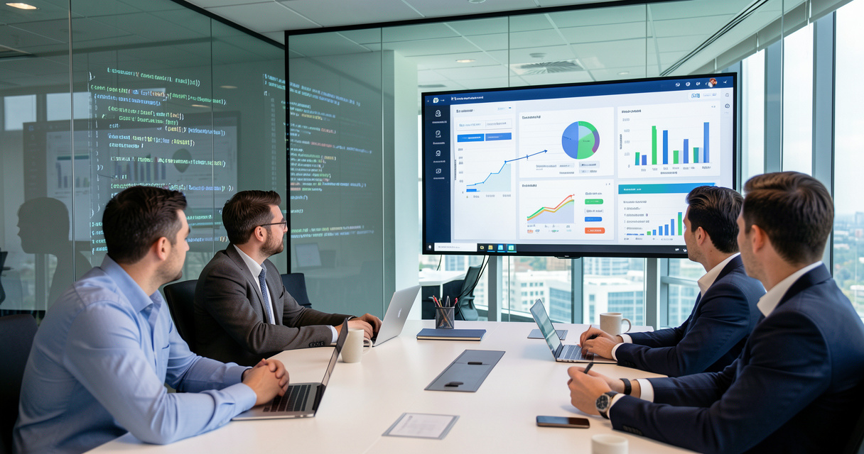 Data scientist présentant les résultats d'un modèle d'IA lors d'une réunion en entreprise