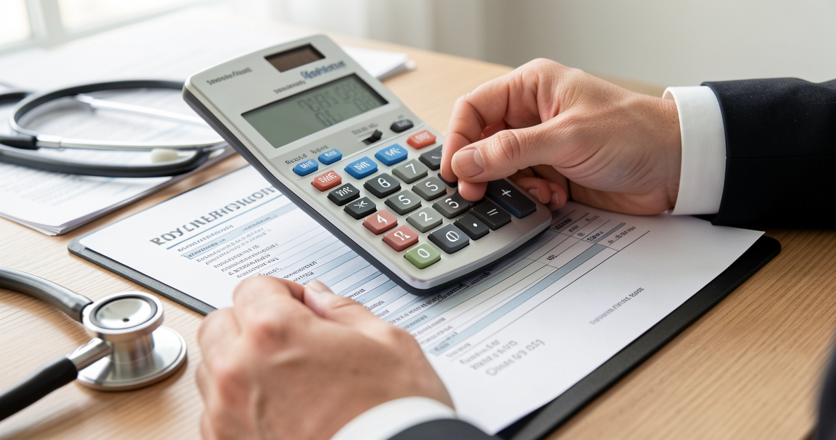 Calcul salaire CCN51 : une gestionnaire de paie utilise une calculette