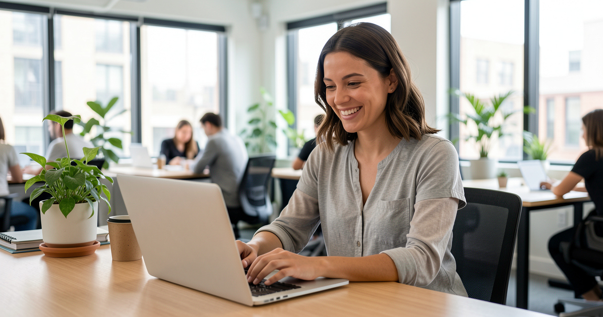Développeuse web en coworking, métier facile et bien payé pour femme en télétravail